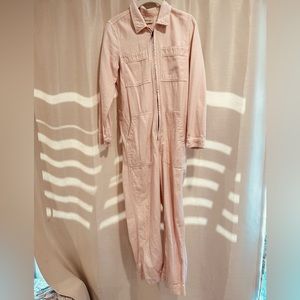 Madewell Pink Front Zip Jumpsuit